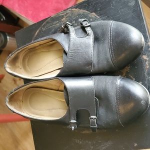 Naturalizer N5 slip on buckle Black Leather flats